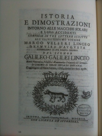 1613 Galileo solar book.JPG